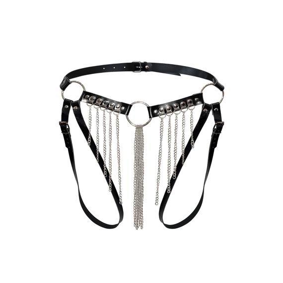 Сексуальные гартеры-трусики Art of Sex - Xena с цепями, L-2XL, цвет черный | Зображення 2