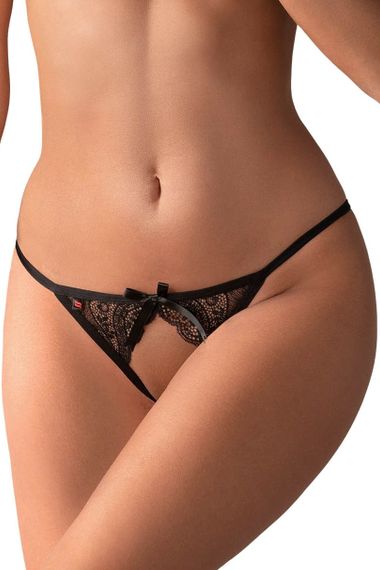 Трусики Obsessive Miamor otwarte Черный L/XL