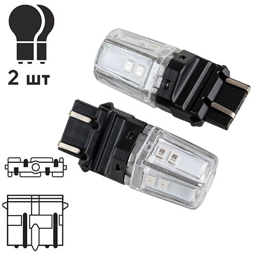Лампа PULSO/габаритні/LED 3157/W2.5x16q/12SMD-2835/2контакта/9-36v/120/50lm/RED | Зображення 3