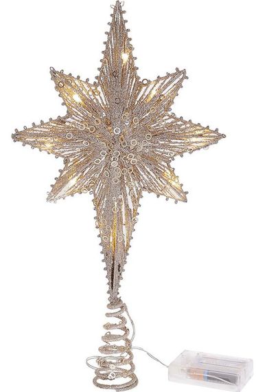 Верхівка для ялинки "Зірочка" 40x20см з LED-підсвічуванням, шампань КОПІЯ