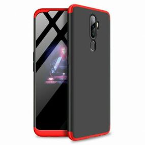 Чохол GKK 360 градусів для Oppo A5 (2020) колір Чорно-Червоний