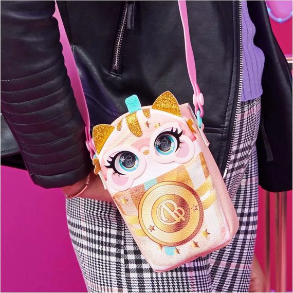 Интерактивная сумочка на пояс со светом Кошка Оригинал Purse Pets Catpuchino Interactive Pet Toy & Bag | Зображення 4