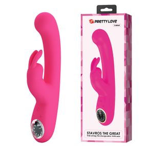 Вибратор-кролик PRETTY LOVE Lamar с дисплеем, 10 режимов, розовый, 22 х 4 см sexstyle