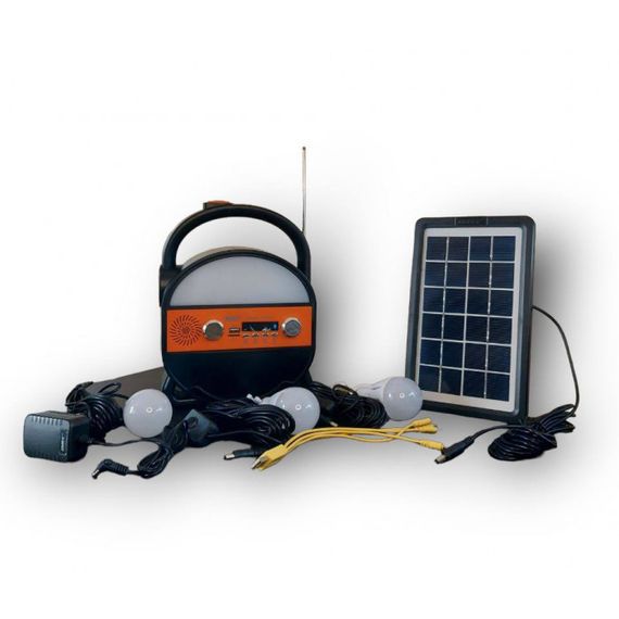 Портативная cолнечная автономная система Solar Light AT-9017 панель походны фонарь радио повербанк | Зображення 1