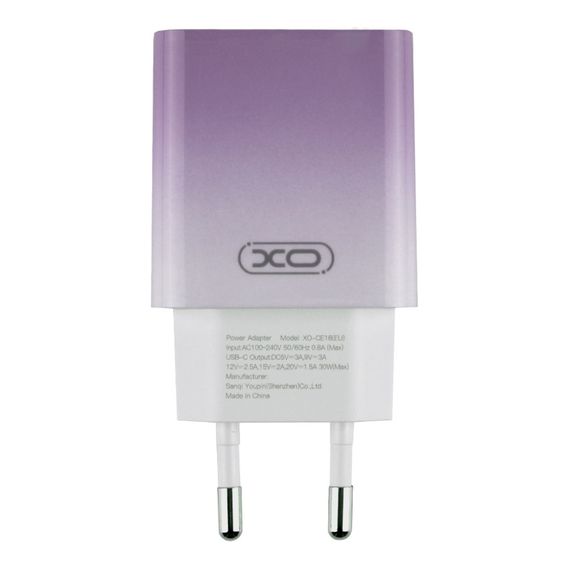Мережевий зарядний пристрій XO CE18 1Type-C PD/QC 30W | Зображення 3