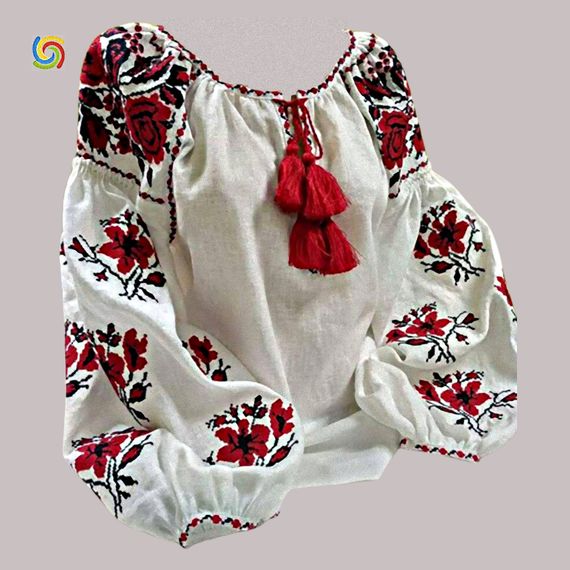 Рубашка Украинская вышиванка  44428993 цвет белый размер L