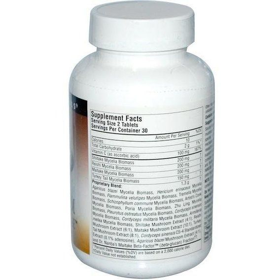 Грибной комплекс Source Naturals Mushroom Immune Defense, 16 Mushroom Complex 60 Tabs | Зображення 1