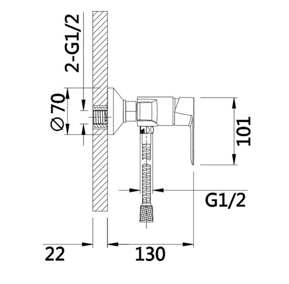 Смеситель для душа Lidz Latwa 010 (k40) LDLAT010WHI45426 White | Зображення 1