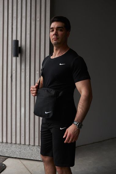 Комплект чоловічий Nike: футболка чорна + шорти чорні + барсетка чорна (1586983898) | Зображення 3