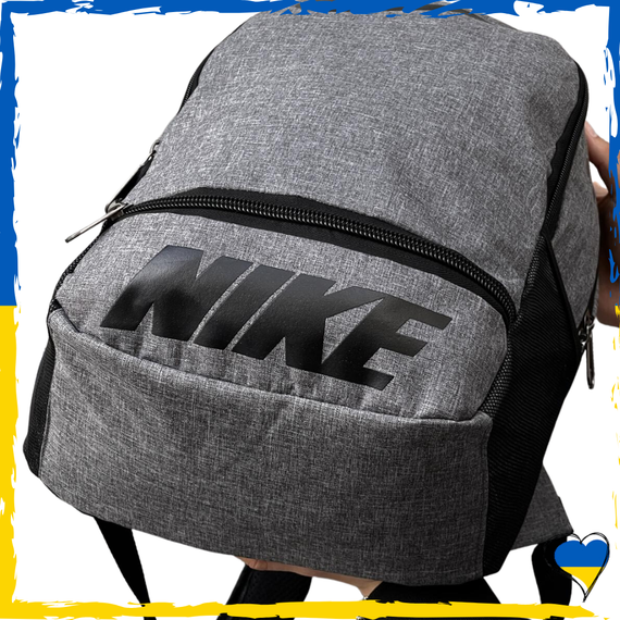 Рюкзак Nike сірий, Найк. Вмісткий рюкзак, брендовий, солідний. 2 відділення. Унісекс | Зображення 4