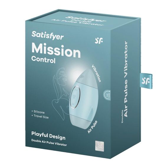 Вакуумний стимулятор з вібрацією Satisfyer Mission Control Blue, 2 незалежні мотори Sex Aura | Зображення 5