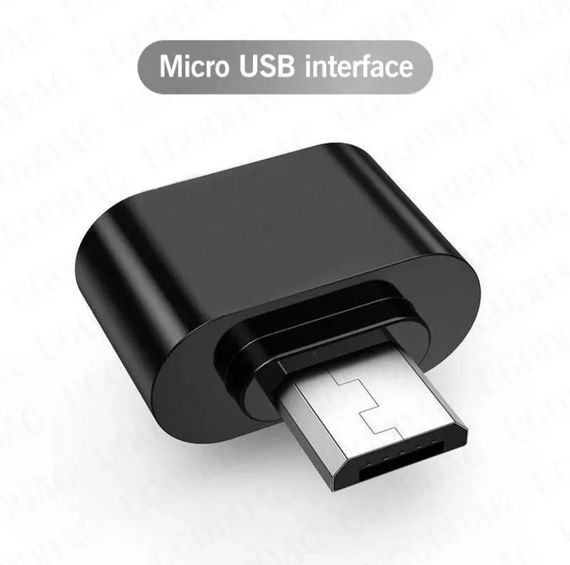 Универсальный адаптер Micro USB — USB для планшетов, ПК, телефонов. Чёрный