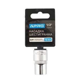 Насадка шестигранна 1/2" 13мм CrV APRO