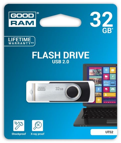 USB флеш накопичувач Goodram 32GB UTS2 (Twister) Black USB 2.0 (UTS2-0320K0R11)
