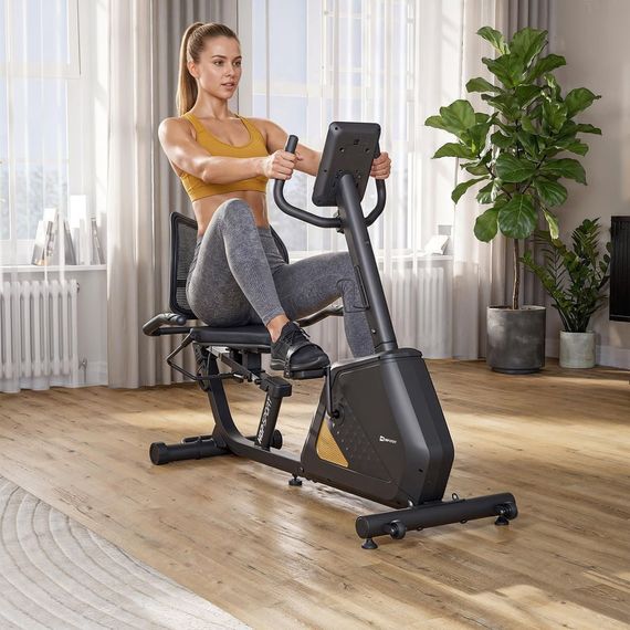 Горизонтальний велотренажер Hop-Sport HS-4500L Arkil чорно-золотистий | Зображення 6