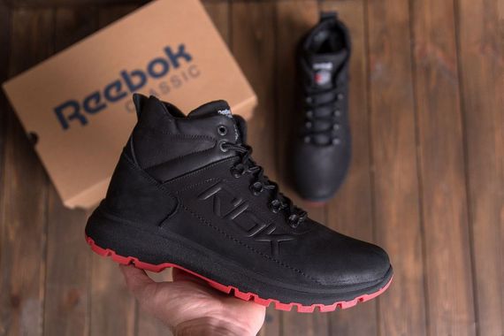 зимові шкіряні ботинки Reebok колір чорний, червоний | Зображення 6