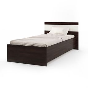 Односпальне ліжко Еверест Соната-900 90х200 см венге темний/білий (EVR-2113)