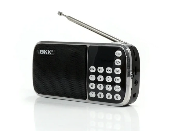 Карманный мини-радиоприемник BKK USB MP3 L088 карманный с картридером и аккумулятором с папками и SD-картой Черный | Зображення 1