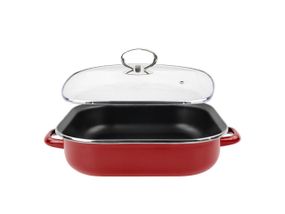 Антипригарная квадратная кастрюля с крышкой Vitrinor Garnet 3.5 л, 27 см, эмалированная сталь