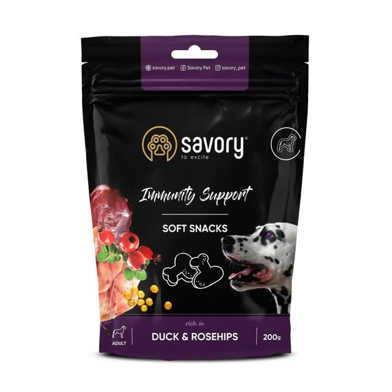 Ласощі для собак Savory Dog Immunity Support Soft Snack з качкою 200 гр