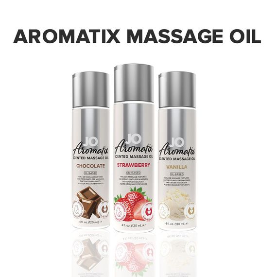 Натуральна масажна олія JO Aromatix Massage Oil Strawberry 120 мл | Зображення 4