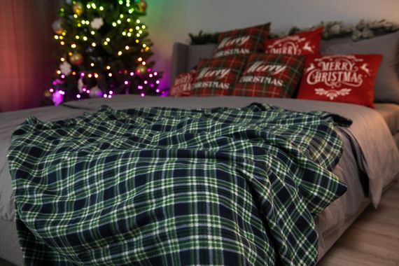 Плед Ardesto Fleece, 160х200 см, клітинка зелена (ART0702PB) | Зображення 1