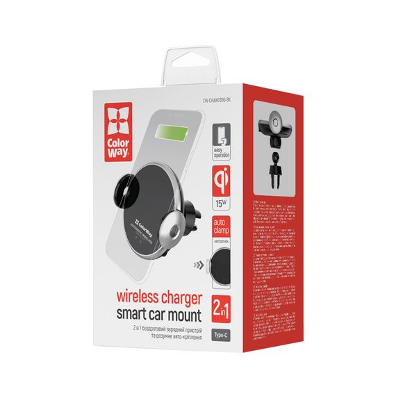 Універсальний автотримач ColorWay AutoSense Wireless Charger 2 15W Black (CW-CHAW036Q-BK) | Зображення 6