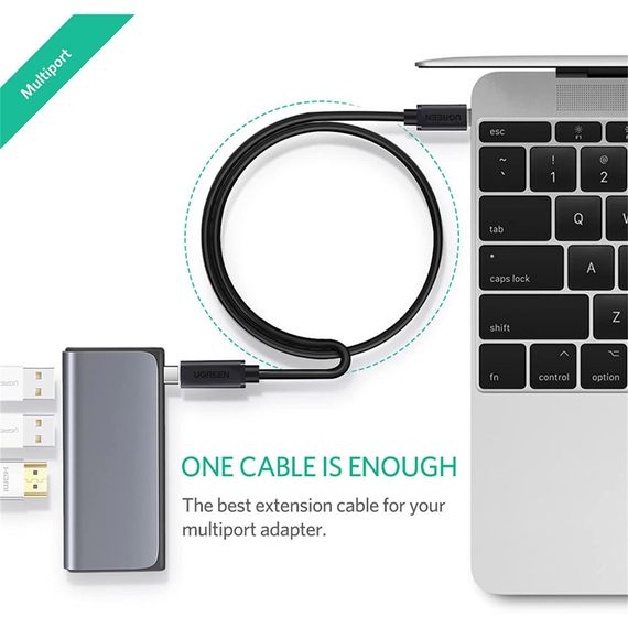 Дата кабель USB-C to USB-C 1.0m USB 3.1Gen2 100W US353 Black Ugreen (10387) | Зображення 2