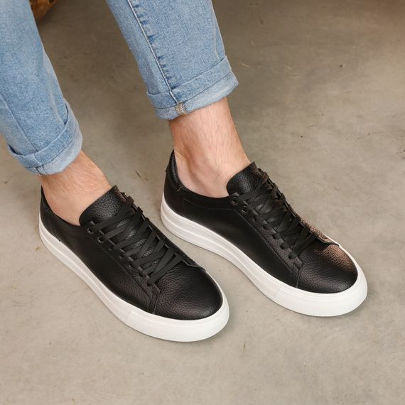 Кеди чоловічі шкіряні 590065 Чорні 40 41 42 43 44 45 | Зображення 7