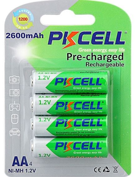Акумулятор PKCELL 1.2V AA 2600mAh NiMH Already Charged, 4 штуки в блістері ціна за блістер, Q12