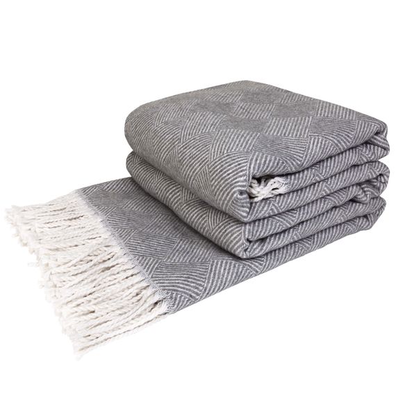 Плед бавовняний Паркет сірий Love You 200 x 220 см