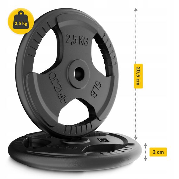 Диск металевий 4FIZJO 2 x 2.5 кг 26 мм Black (P-5905973401364) | Зображення 2