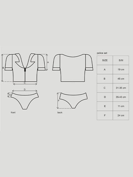 Еротичний костюм поліцейського Obsessive Police set S/M, black, топ, шорти, кепка, пояс, портупея sexstyle | Зображення 3