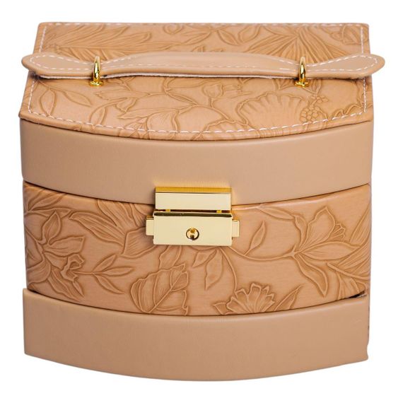 Скринька для прикрас з еко шкіри 3 яруси із замком органайзер для ювелірних виробів HP-5-23BR | Зображення 6