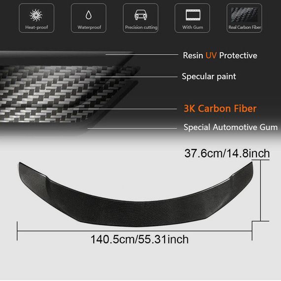 Спойлер V1 (2017-2023, Карбон) для Tesla Model 3 2017- гг | Зображення 5