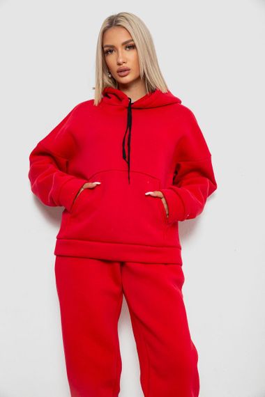 Спортивный костюм женский на флисе, цвет красный, 238R5726 | Зображення 1