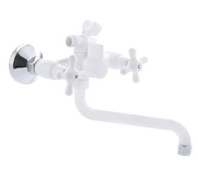 Змішувач для ванни Plamix Amax-142 Білий (без шланга і лійки) (PM0585)