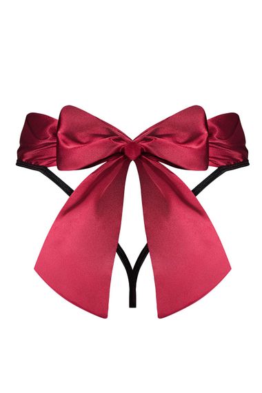 Стрінги з бантом позаду Obsessive Tienesy Чорно-червоний L/XL | Зображення 5