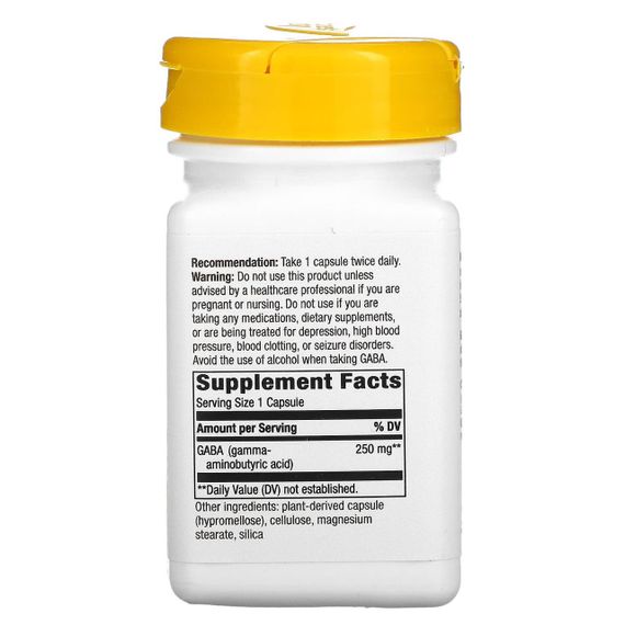 ГАМК для пам'яті, GABA, Nature's Way, 250 мг, 60 рослинних капсул | Зображення 1