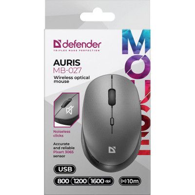 Мышка Defender Auris MB-027 Silent Wireless Grey (52029) | Зображення 5