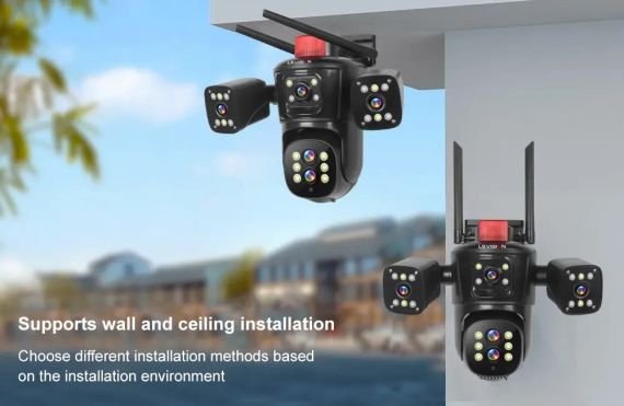 Відеокамера 4K Multi Lens 4 екранні 360-градусні камери IP-камера чотири об'єктиви | Зображення 1