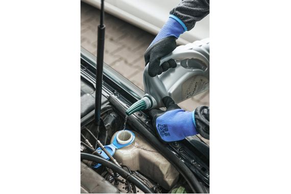 Рукавички робочі Hoegert ZICHER HT5K768-9 утеплені з спіненим латексом темно-сині, 9 | Зображення 1