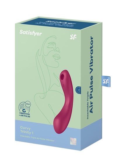 Вакуумний вібратор із потрійною стимуляцією Satisfyer Curvy Trinity 1, бордовий sexstyle | Зображення 7