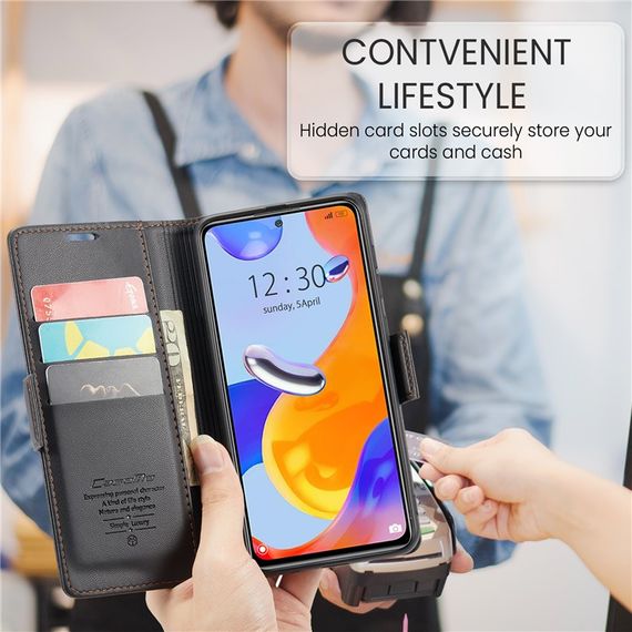 Шкіряний чохол-книжка Retro Case для Xiaomi Redmi Note 11 4G / 11s / Note 12s колір Чорний | Зображення 9