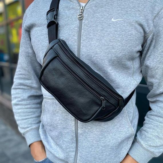 Мужская бананка из натуральной кожи, Бананка для мужчин, Бананка напоясная сумка, бананка вместительная | Зображення 4