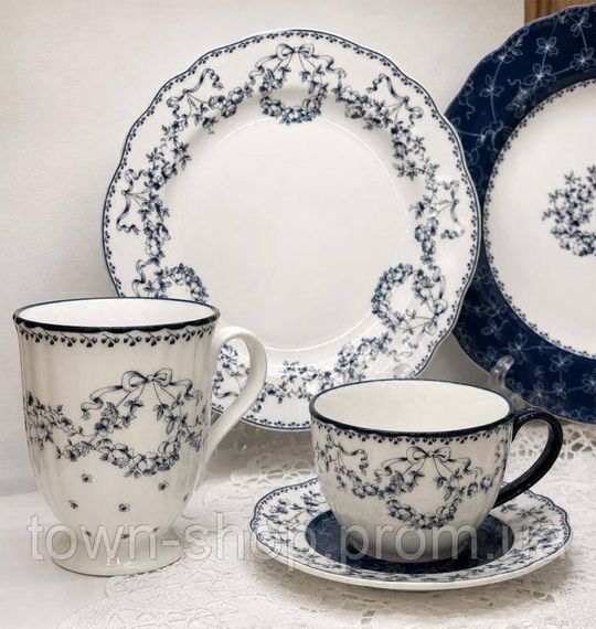 Набор 2 фарфоровые кружки "Vintage Blue" 400мл BD-498-349 | Зображення 1
