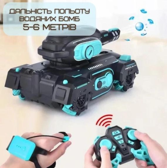 Танк усюдихід на радіокеруванні Vulcan 10A стріляє орбізами пульт браслет Чорний (47756-9061_683) | Зображення 4