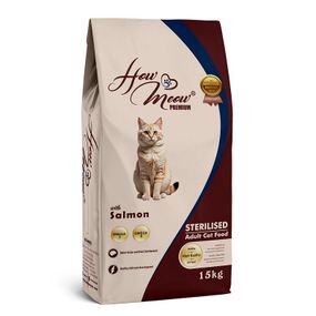 Сухий корм із лососем для стерилізованих котів How Meow Sterilised Cat Salmon, 15 кг