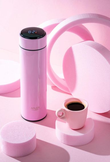 Термос питьевой с индикатором Adler AD-4506-pink-LED 473 мл розовый | Зображення 3