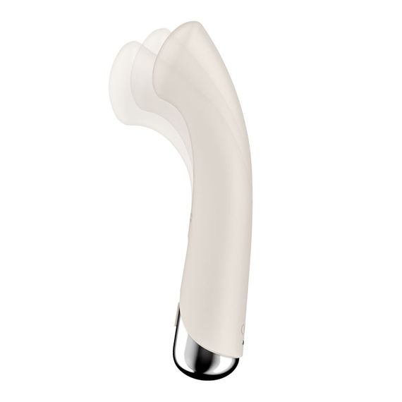 Вибратор с ротацией Satisfyer Spinning G-Spot 1 Beige, плоская площадка для стимуляции точки G | Зображення 1